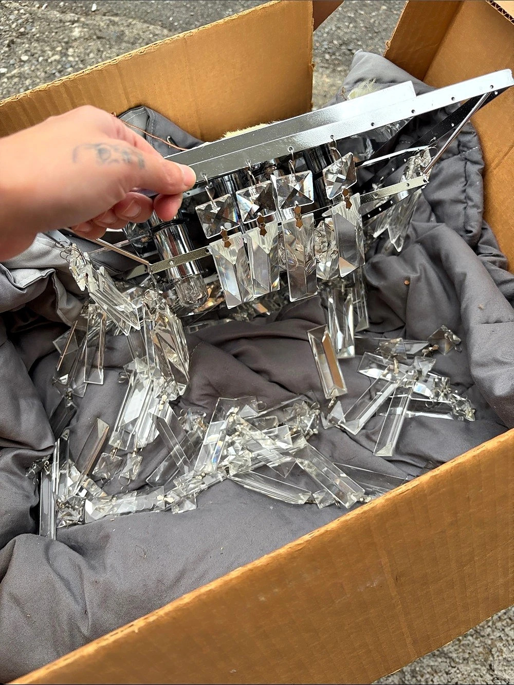 Crystal Pendant Light Fixture Silver